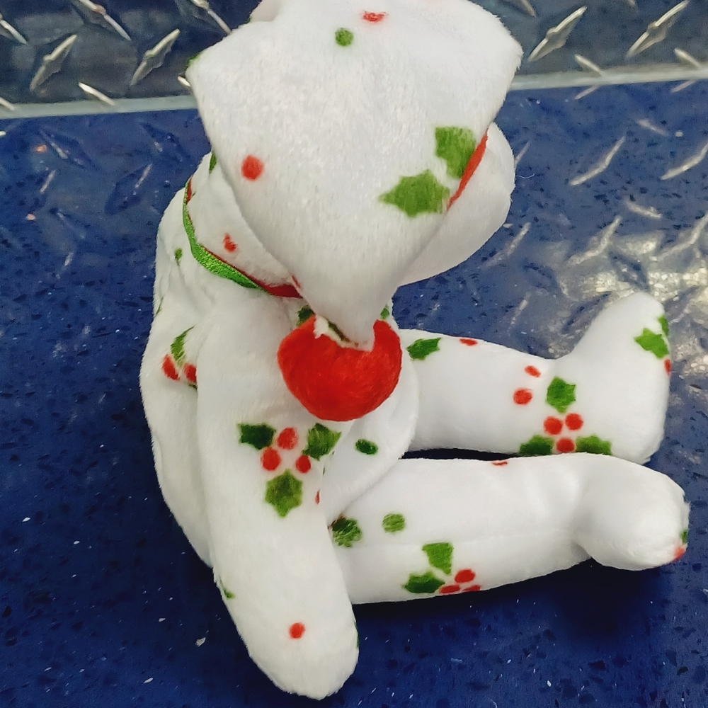 -1998 Holiday Teddy Vintage/Retired TY Beanie Baby Christmas Bear Plush - Picture 5 of 7